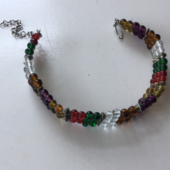 Adjustable Triple Layer Multi-Color Beaded Choker - Picture 4 of 9